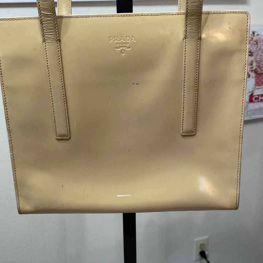 Prada Beige Leather Handbag with COA